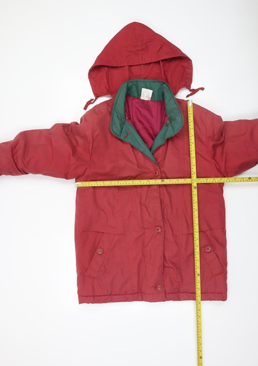Womens UK Size 10 Casual Woman Red Puffer Jacket