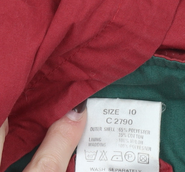 Womens UK Size 10 Casual Woman Red Puffer Jacket