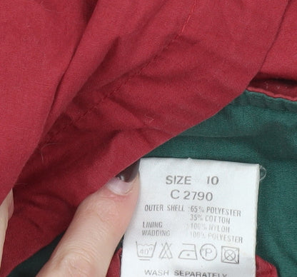 Womens UK Size 10 Casual Woman Red Puffer Jacket