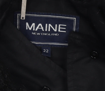 Maine New England Women's Black Hooded Parka Coat Size 22