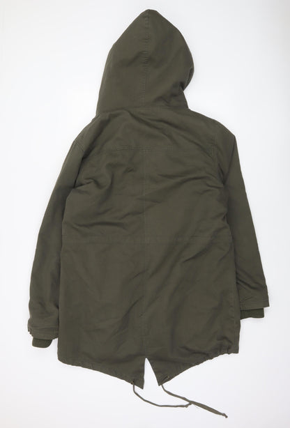 Womens UK Size M I Love 2 Love Green Parka Coat