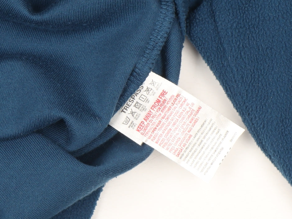 Trespass Men's Blue Fleece 1/4 Zip Pullover Top Size M Regular Fit