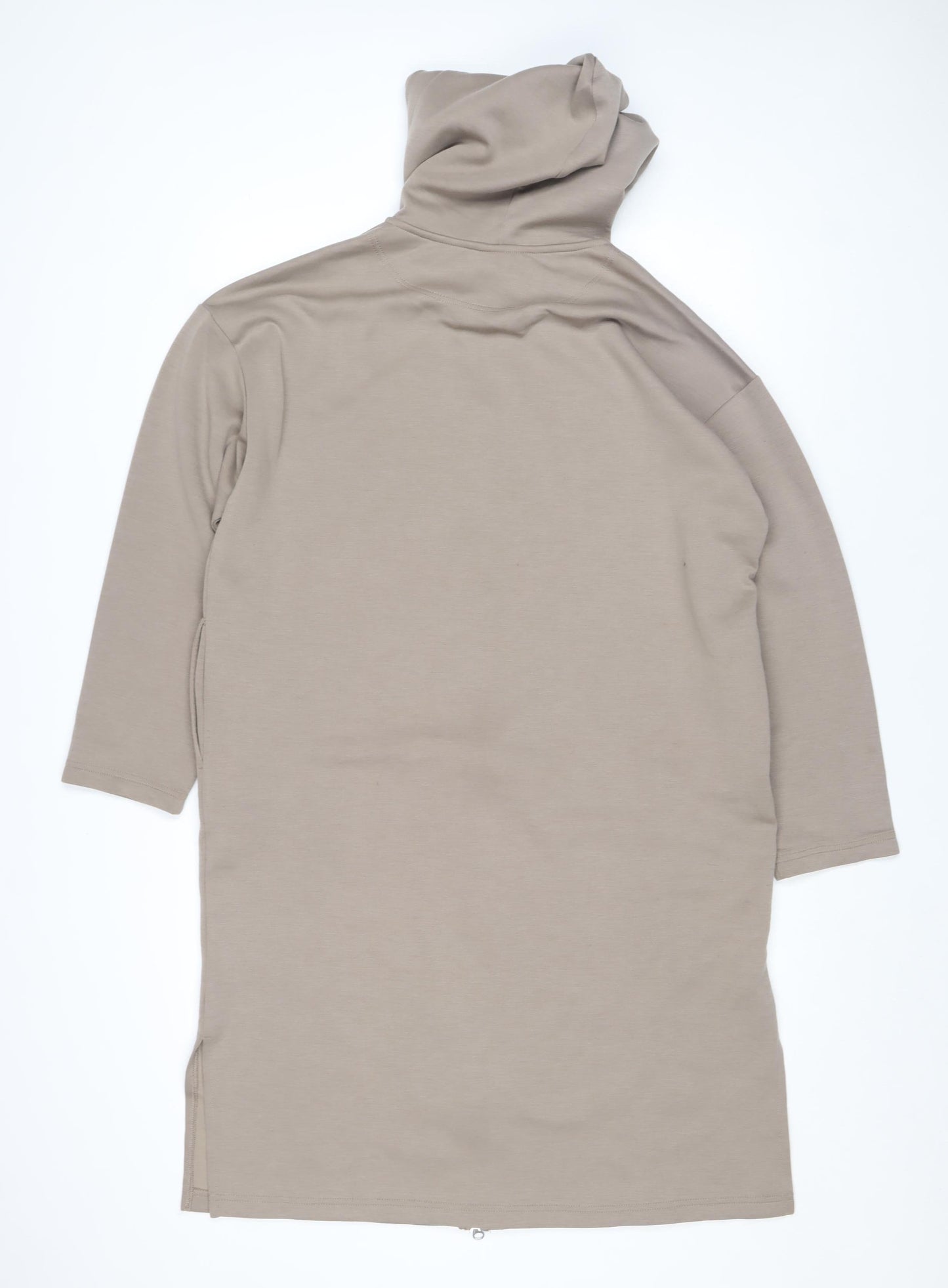 H&M Women’s Beige Longline Full Zip Hoodie Size S