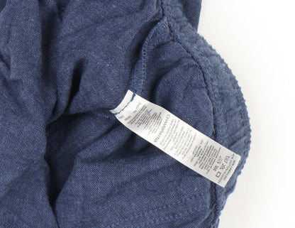 Dunnes Stores Women's Blue Linen Blend Cargo Trousers Size M