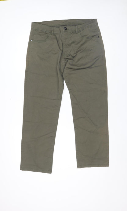 Dunnes Stores Men's Green 36W 30L Chino Trousers Cotton Stretch