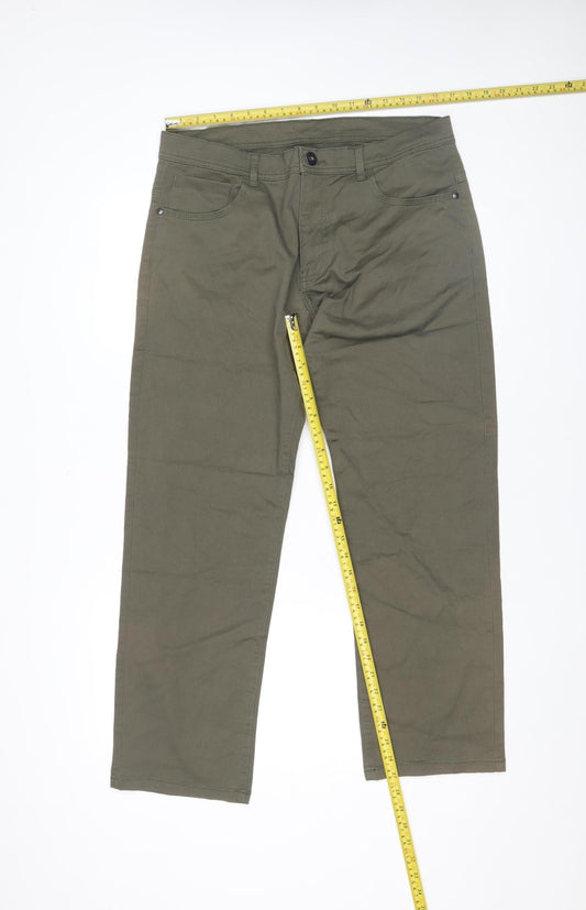 Dunnes Stores Men's Green 36W 30L Chino Trousers Cotton Stretch