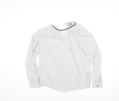 Womens UK Size M VERO MODA White Basic Blouse