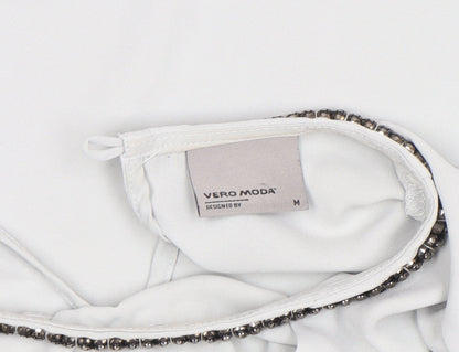 Womens UK Size M VERO MODA White Basic Blouse