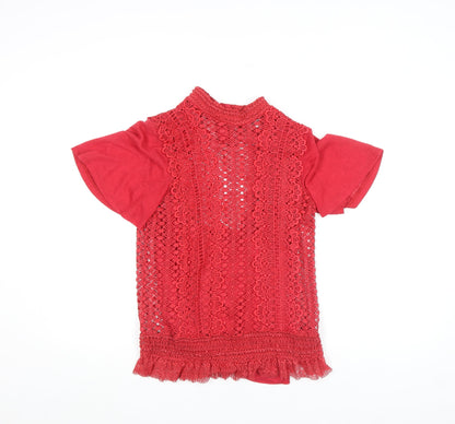 Womens UK Size 8 Gallery Red Camisole Blouse