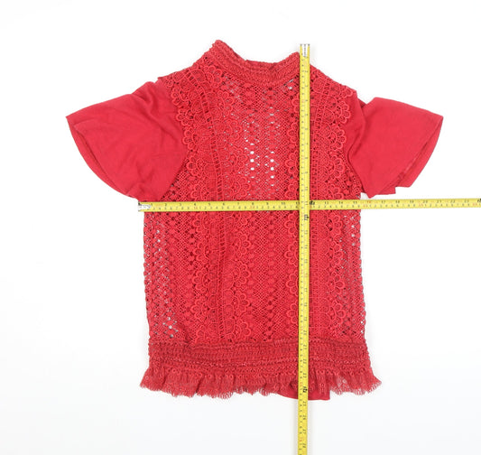 Womens UK Size 8 Gallery Red Camisole Blouse