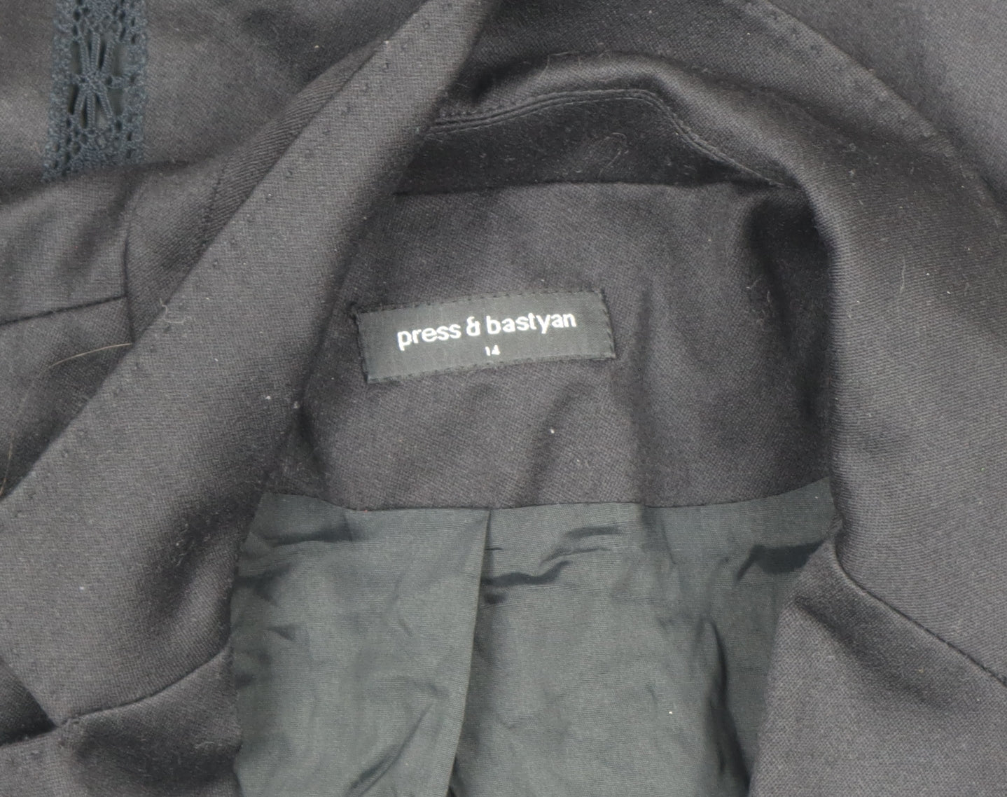 Womens UK Size 14 Press & Bastyan Regular Black Blazer