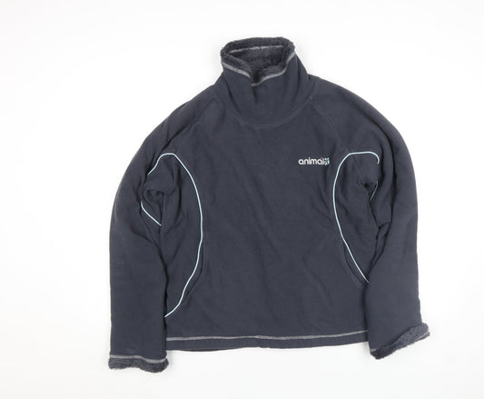 Animal Womens Navy Fleece Pullover Sweatshirt Size 14 Warm Lined
