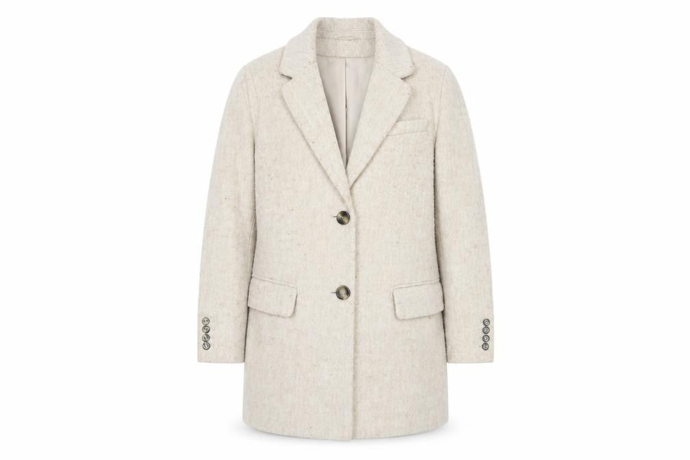 Womens UK Size S H&M Beige Overcoat