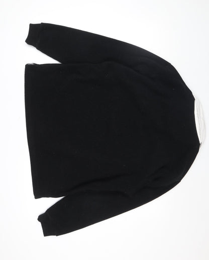 Cotton Traders Men's Black Long Sleeve Rugby Polo Shirt Size L