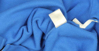 Cotton Traders Men’s Blue Fleece Rugby Polo Shirt Long Sleeve Size L