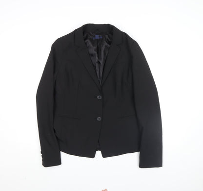 Gap Women Black UK 12 Classic Two-Button Blazer Jacket