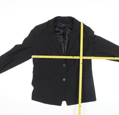 Gap Women Black UK 12 Classic Two-Button Blazer Jacket