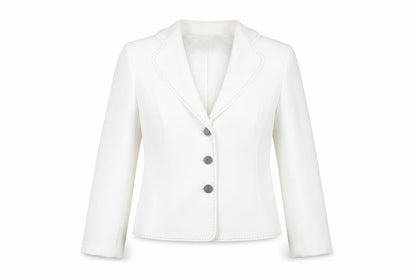 Womens UK Size 12 Gold by Michael H Regular White Blazer