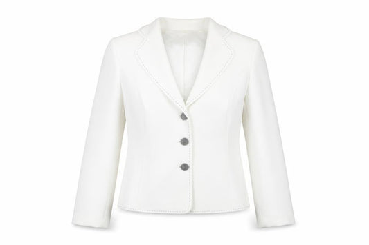 Womens UK Size 12 Gold by Michael H Regular White Blazer