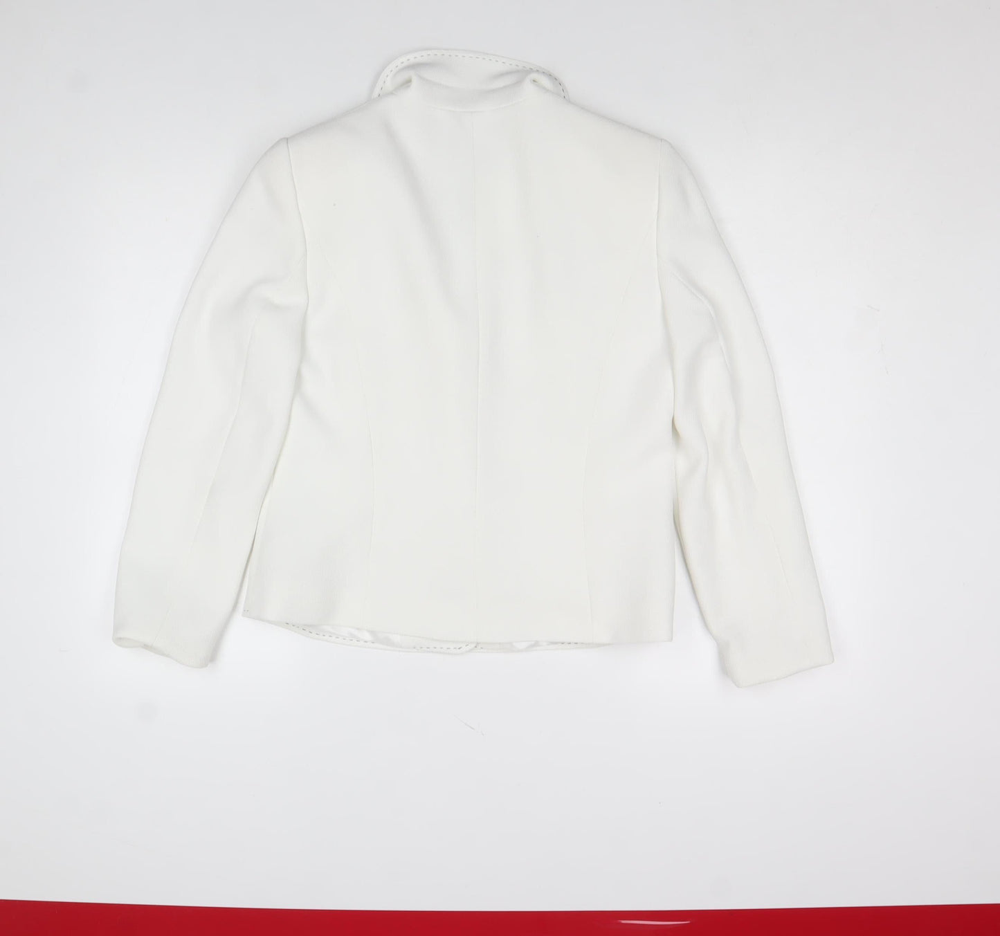 Womens UK Size 12 Gold by Michael H Regular White Blazer