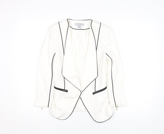 H&M Women Ivory Blazer Size 6 Shawl Lapel Tailored Jacket
