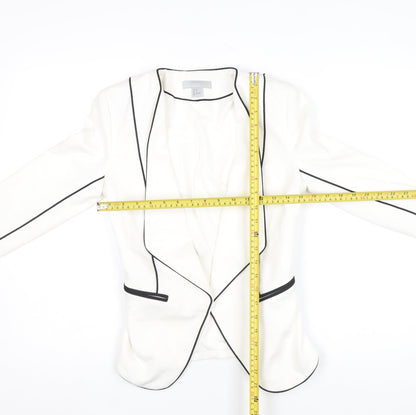 H&M Women Ivory Blazer Size 6 Shawl Lapel Tailored Jacket