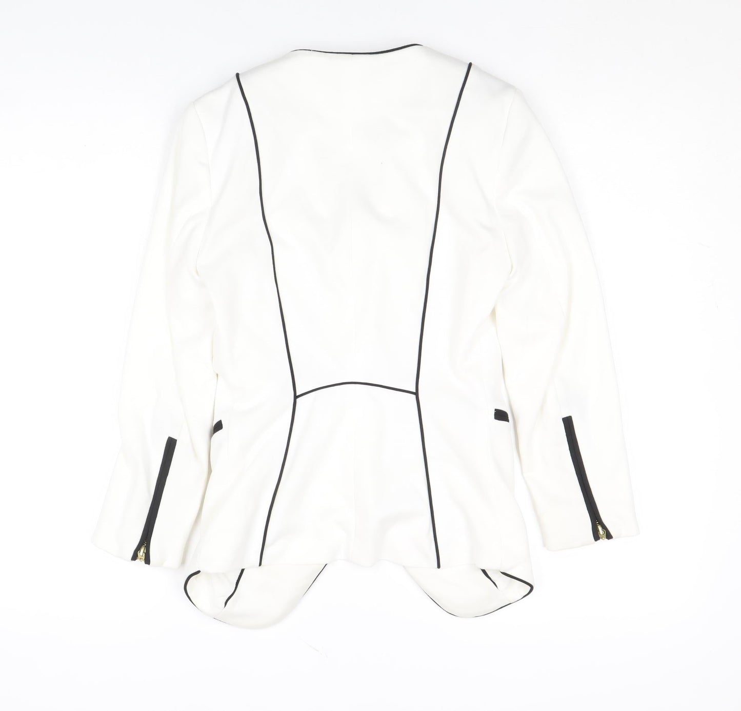 H&M Women Ivory Blazer Size 6 Shawl Lapel Tailored Jacket