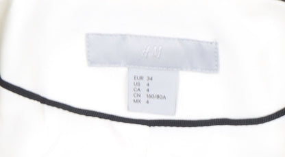 H&M Women Ivory Blazer Size 6 Shawl Lapel Tailored Jacket