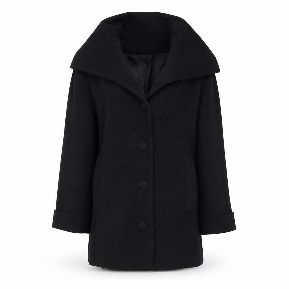 Womens UK Size 8 H&M Black Overcoat