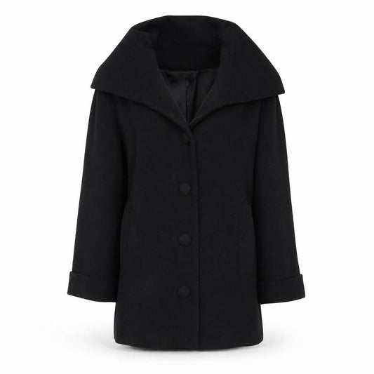 Womens UK Size 8 H&M Black Overcoat