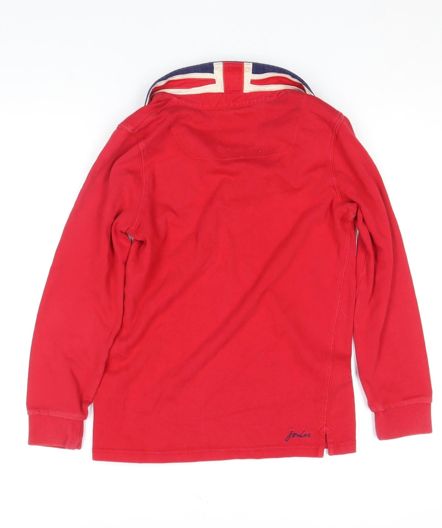 Joules Boys Red Rugby Long Sleeve Polo Shirt 11-12 Years Embroidered Crest