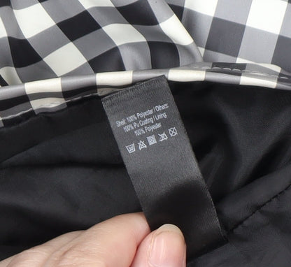 George Womens Black Check Waterproof Hooded Rain Coat Jacket Size 16 Plus