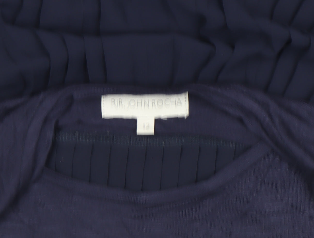 Womens UK Size 12 RJR John Rocha Blue Tunic Blouse