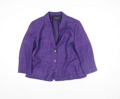 Precis Petite Purple Wool Blend Single-Breasted Blazer Size 12 Petite