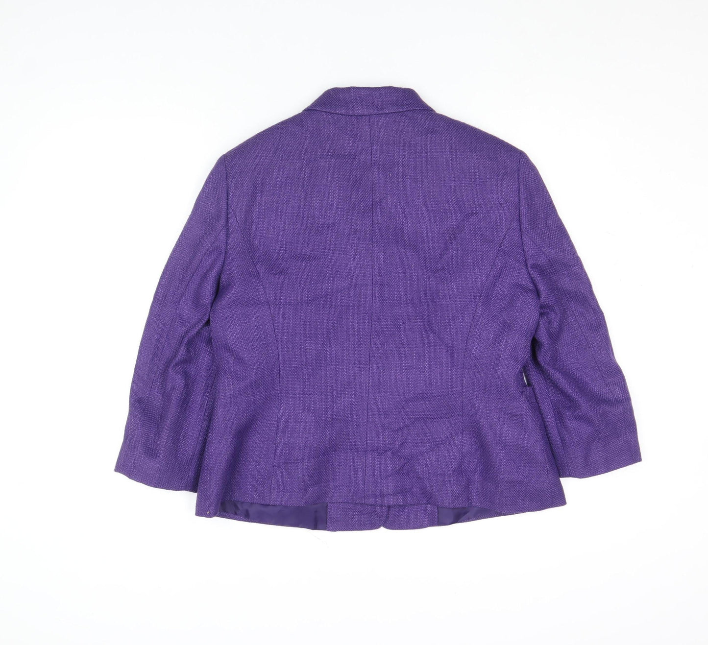 Precis Petite Purple Wool Blend Single-Breasted Blazer Size 12 Petite