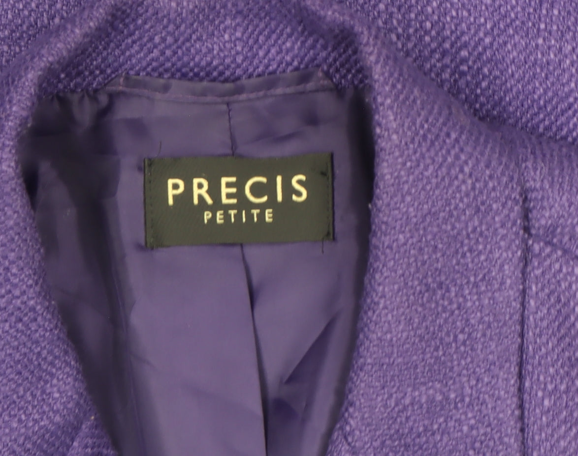 Precis Petite Purple Wool Blend Single-Breasted Blazer Size 12 Petite