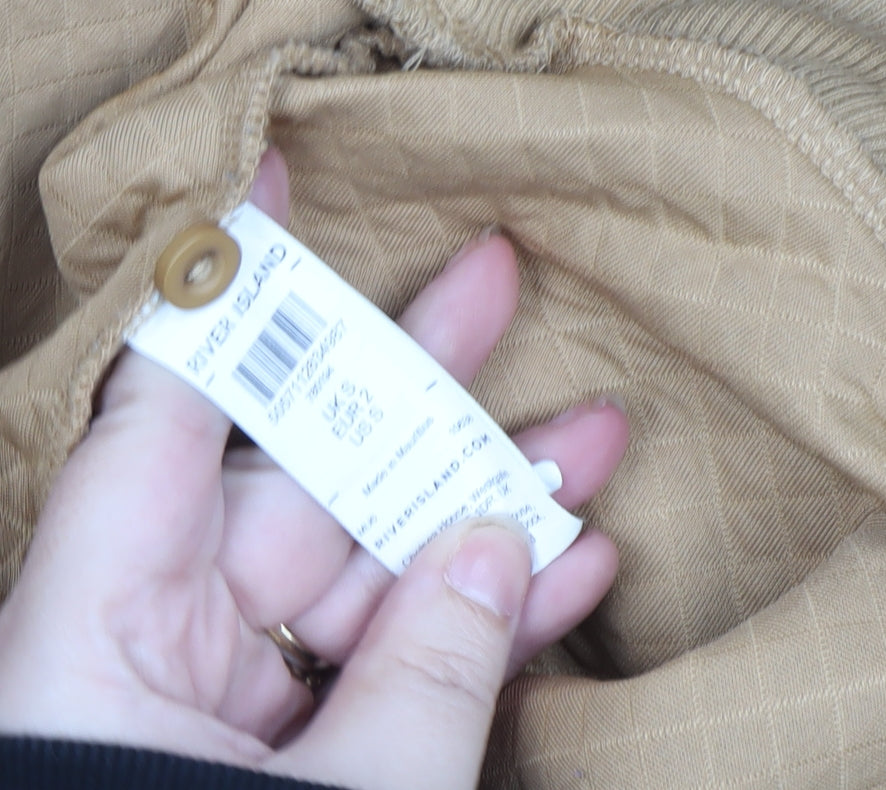 Mens UK Size S River Island Beige Henley Sweatshirt