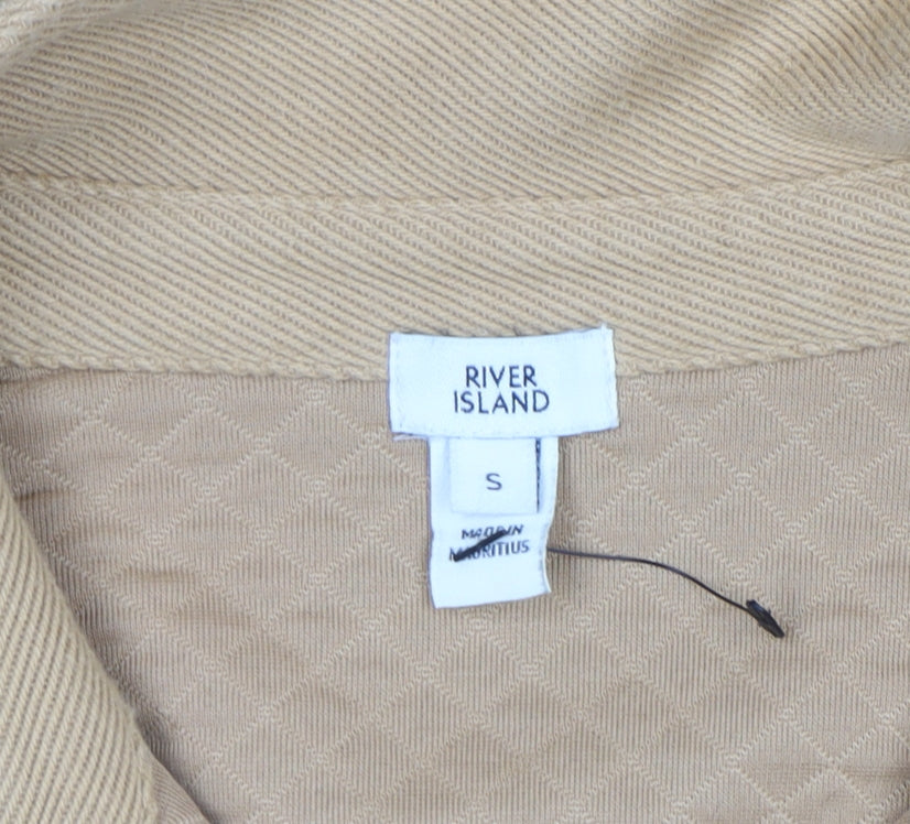 Mens UK Size S River Island Beige Henley Sweatshirt