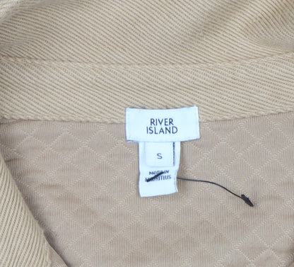 Mens UK Size S River Island Beige Henley Sweatshirt