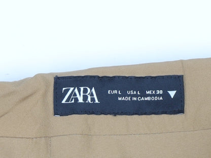 Womens UK Size L Zara Straight & Pencil Twill Skirt