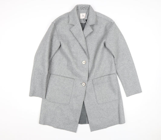 Tu Women Grey Size 8 Mid-Length Wool Blend Overcoat