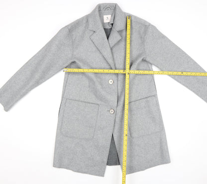 Tu Women Grey Size 8 Mid-Length Wool Blend Overcoat