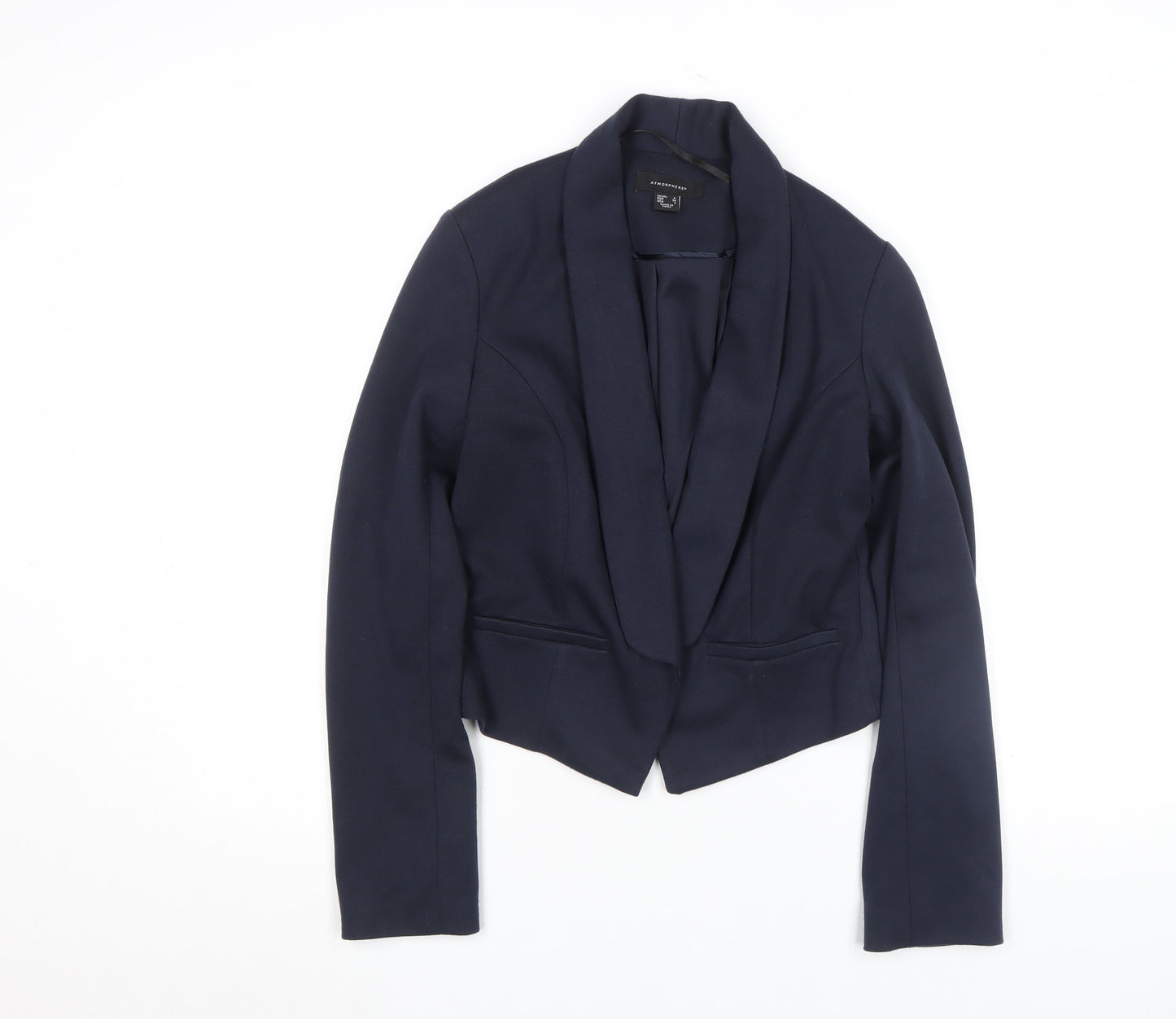 Atmosphere Women's Blue Shawl Lapel Cropped Blazer Size 6