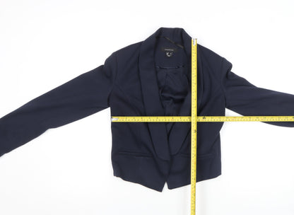 Atmosphere Women's Blue Shawl Lapel Cropped Blazer Size 6