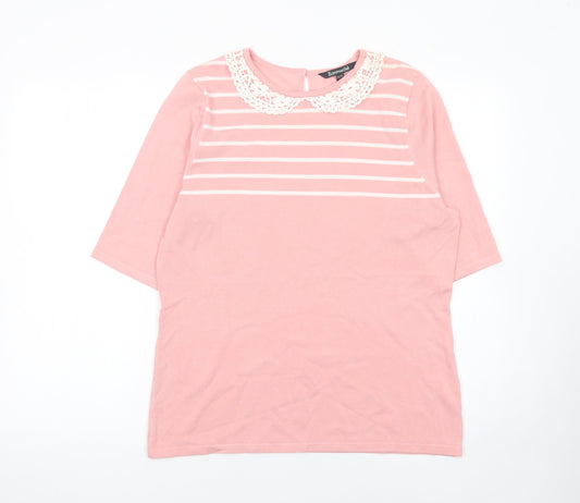 Womens UK Size 1618 Bonmarché Pink Pullover Jumper
