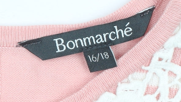 Womens UK Size 1618 Bonmarché Pink Pullover Jumper