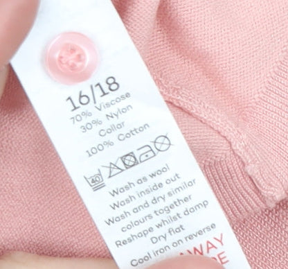 Womens UK Size 1618 Bonmarché Pink Pullover Jumper