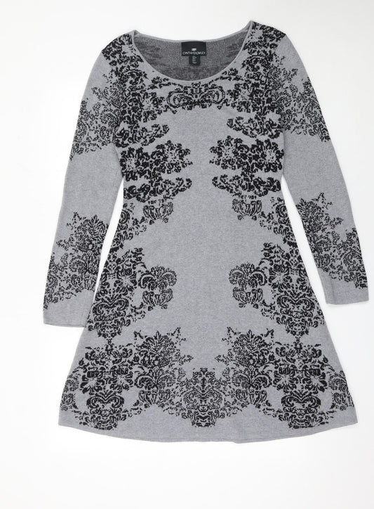Cynthia Rowley Women's Grey A-Line Knit Dress Size S