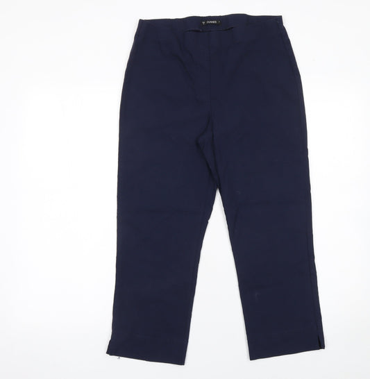 Dunnes Stores Womens Blue Stretch Straight Trousers Size M