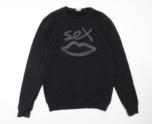 Womens UK Size L Sex Black Pullover Sweatshirt